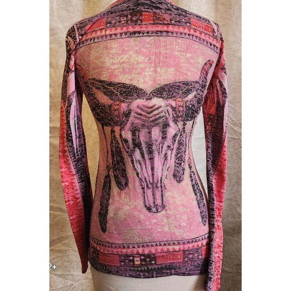 F97 L Rouge Western Bull tee with sparkly colored studs - Picture 11 of 12